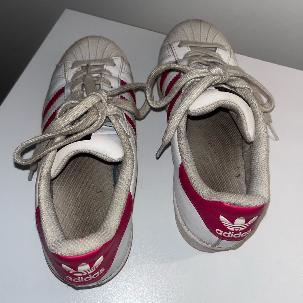 Adidas Superstar Sneakers – Pink & White, Size 4 - Picture 5 of 5